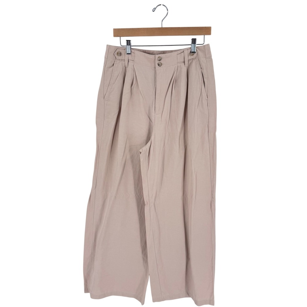 Madewell The Harlow Wide-Leg Pant Pink Size 10 Trousers Linen Blend Business